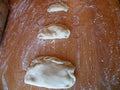 Dumplings dough with different size