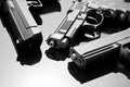 Three handguns Royalty Free Stock Photo