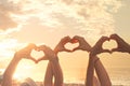 Three hands of a heart-shaped Royalty Free Stock Photo