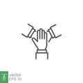 Three hands support each other. team hands together icon Royalty Free Stock Photo