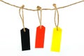 Three hanging labels Royalty Free Stock Photo