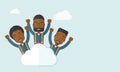 Three happy businessmen on the cloud Royalty Free Stock Photo