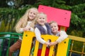 Three happy kids having fun together Royalty Free Stock Photo