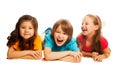 Kids laying in line Royalty Free Stock Photo