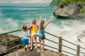 Three happy kids playing on beach Royalty Free Stock Photo