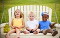 Three Happy Little Kids Royalty Free Stock Photo