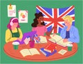 Students learning American and British English Royalty Free Stock Photo