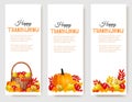 Three Happy Thanksgiving Banners. Royalty Free Stock Photo