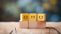 Three Happy Wooden Blocks