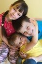 Three happy young children Royalty Free Stock Photo