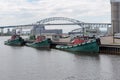 Blatnik Bridge with Harbor patrol boats