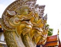 Three-head Naga statue Royalty Free Stock Photo