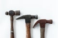 Three head vintage hammer on white background Royalty Free Stock Photo