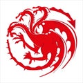 Three-headed dragon illustration. Dragon mascot art. Royalty Free Stock Photo