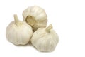 Three heads of dried garlic