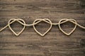 Three heart rope shapes Royalty Free Stock Photo