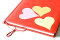 Three Hearts on a Diary Royalty Free Stock Photo