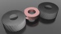 Three helical gears