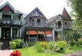 Three historic houses known as `The Sisters` inside spiritual compound, Lily Dale Assembly, New York, 2018