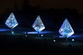 Three Holiday Fixtures in Blue Glow
