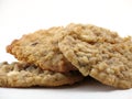 Three homemade oatmeal cookies Royalty Free Stock Photo