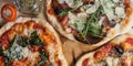 Three homemade pizzas Royalty Free Stock Photo