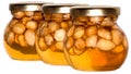 Three honey jars Royalty Free Stock Photo