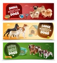 Dog Breeds Banner Set Royalty Free Stock Photo