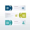 Three horizontal infographic template design. Business concept infograph with 3 options, steps or processes. Vector visualization