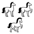 Three horse icons Royalty Free Stock Photo