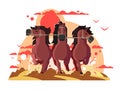 Three horses in harness running Royalty Free Stock Photo