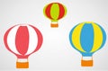 Three hot air balloons, VECTOR illustration Royalty Free Stock Photo