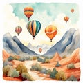 Three Hot Air Balloons Soaring in the Sky Royalty Free Stock Photo