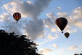 Three hot air balloons at sunset Royalty Free Stock Photo