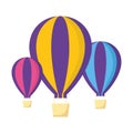 three hot air balloons Royalty Free Stock Photo
