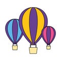 three hot air balloons Royalty Free Stock Photo
