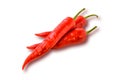 Three hot chilly pepper on the white Royalty Free Stock Photo