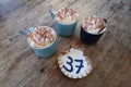 Three hot chocolate drinks