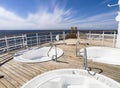 Three hot tub on the deck of a cruise Royalty Free Stock Photo