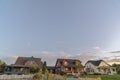 Three houses on a modern housing estate Royalty Free Stock Photo