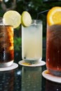 Three ice cold drinks