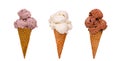 Three Ice Cream Cones Royalty Free Stock Photo