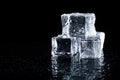 Ice cubes on black background Royalty Free Stock Photo