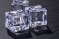 Three ice cubes on black Royalty Free Stock Photo