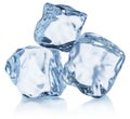 Three ice cubes. Macro shot. Clipping path. Royalty Free Stock Photo