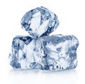 Three ice cubes. Macro shot. Clipping path Royalty Free Stock Photo