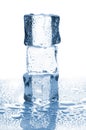 Three ice cubes in stack Royalty Free Stock Photo