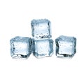 Three ice cubes on white background Royalty Free Stock Photo