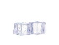 Three ice cubes on white background Royalty Free Stock Photo