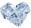 Three ice cubes on white background. Royalty Free Stock Photo